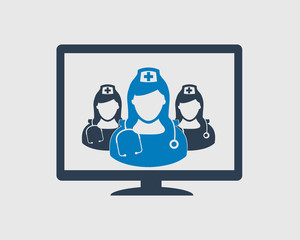 Online NursingService Icon on gray background