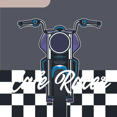 motorcycle cafe race tshirt print illustration - Vector