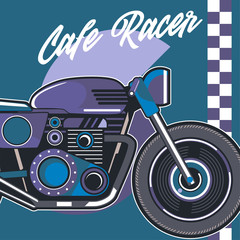motorcycle illustration t shirt print - Vector