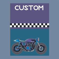 motorcycle cafe race illustration - Vector