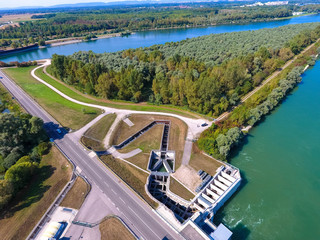 Fischtreppe beim Wasserkraftwerk, Rhein