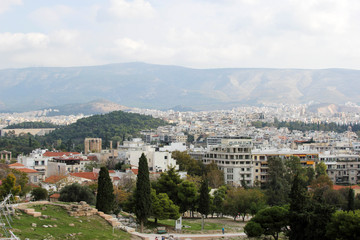 View of the city in Athens, Greece