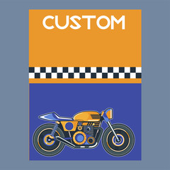 motorcycle illustration t shirt print - Vector