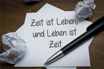 Zeit ist Leben, und Leben ist Zeit 