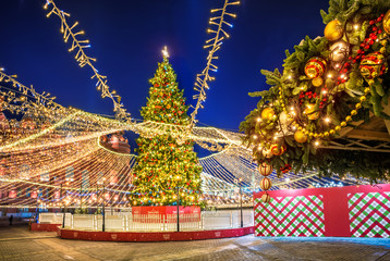 Новогодняя елка на Манежной Площади Christmas tree on Manezh Square