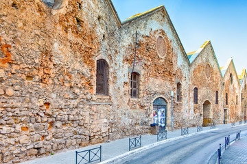 Neoria Shipyard in Chania City in Crete, Greece.