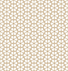 Seamless japanese pattern shoji kumiko in golden.