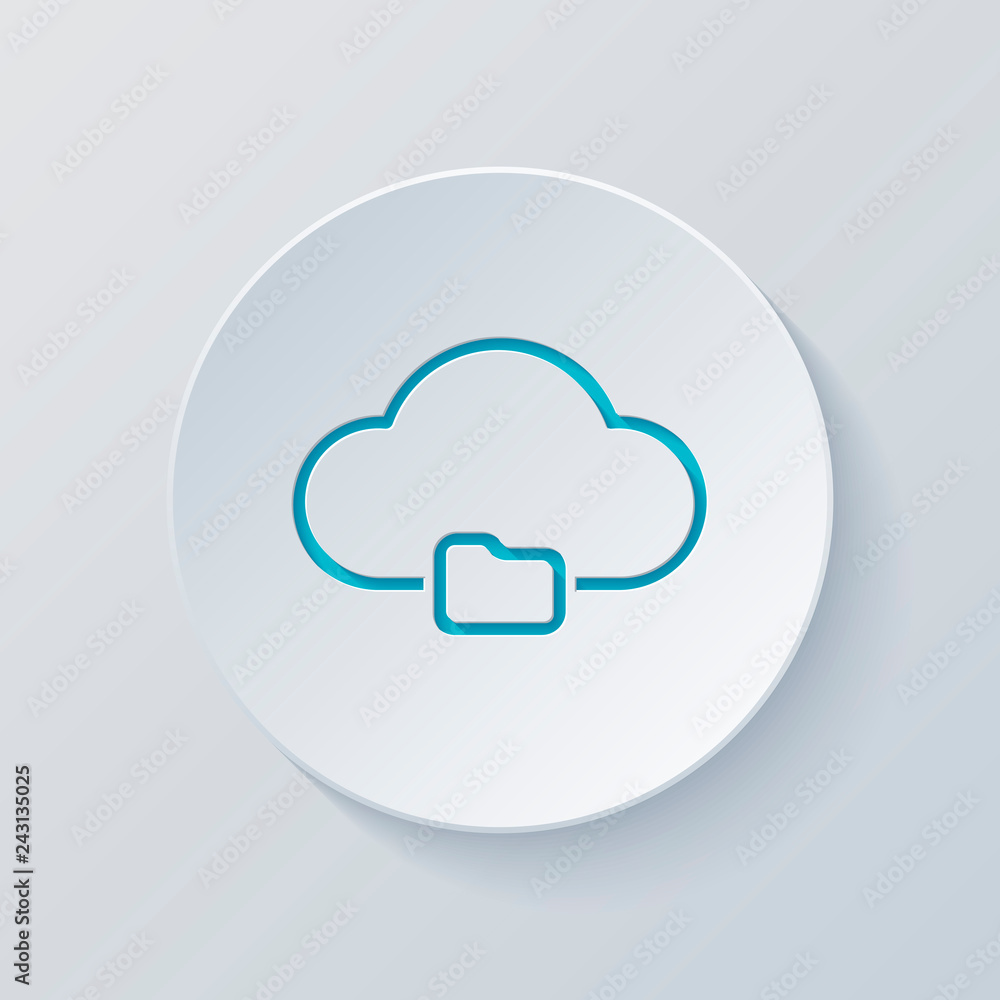 Poster outline simple cloud and folder. linear symbol with thin outline
