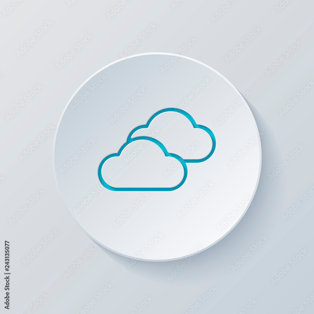 Poster mostly cloudy icon. simple linear icon with thin outline. cut ci