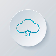 bookmark cloud database. linear symbol with thin outline. simple