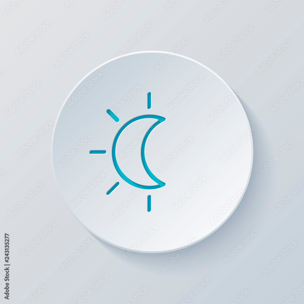 Poster eclipse. simple linear icon with thin outline. cut circle with g