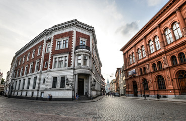 Naklejka na ściany i meble Riga city center, Latvia