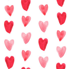 seamless pattern watercolor romantic heart design for valentine's day, illustration background