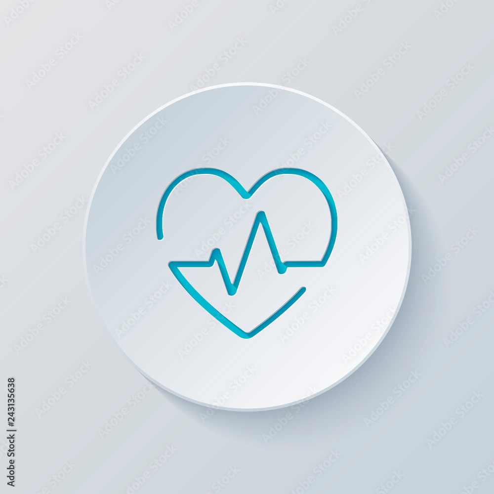 Poster heart and pulse line. one line style. linear icon with thin outl