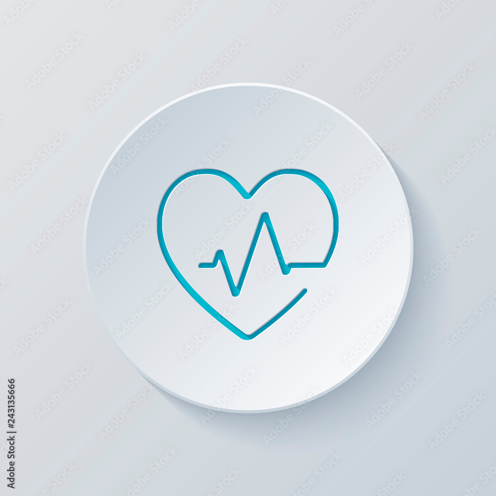 Poster heart and pulse line. one line style. linear icon with thin outl