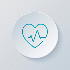 Heart and pulse line. One line style. Linear icon with thin outl