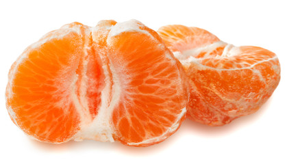 Slices of a ripe tangerine