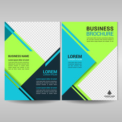 Business brochure template with geometric shapes. Annual report cover design, flyer, magazine in A4