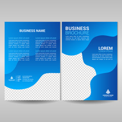 Modern blue business brochure template. Annual report cover design, flyer, magazine in A4