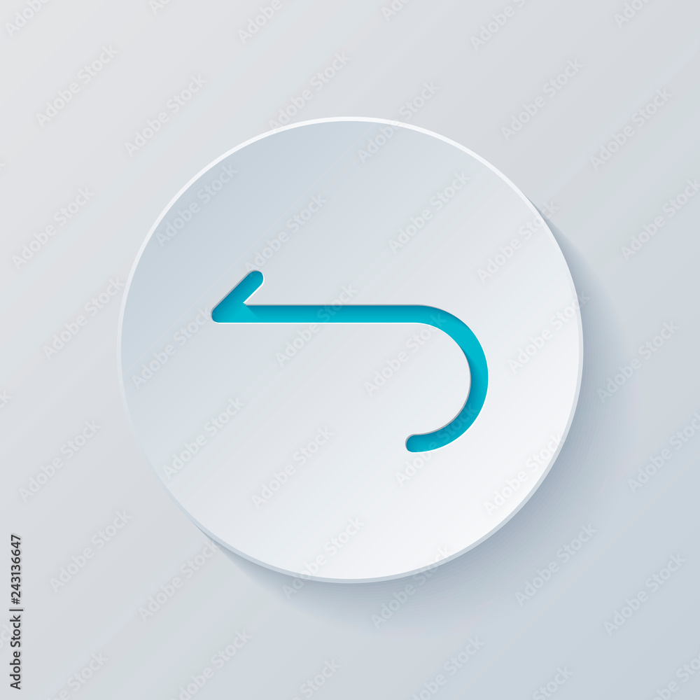 Poster simple arrow, backward. navigation icon. linear symbol with thin
