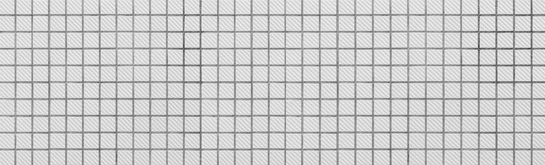 Panorama of white brick wall pattern and background