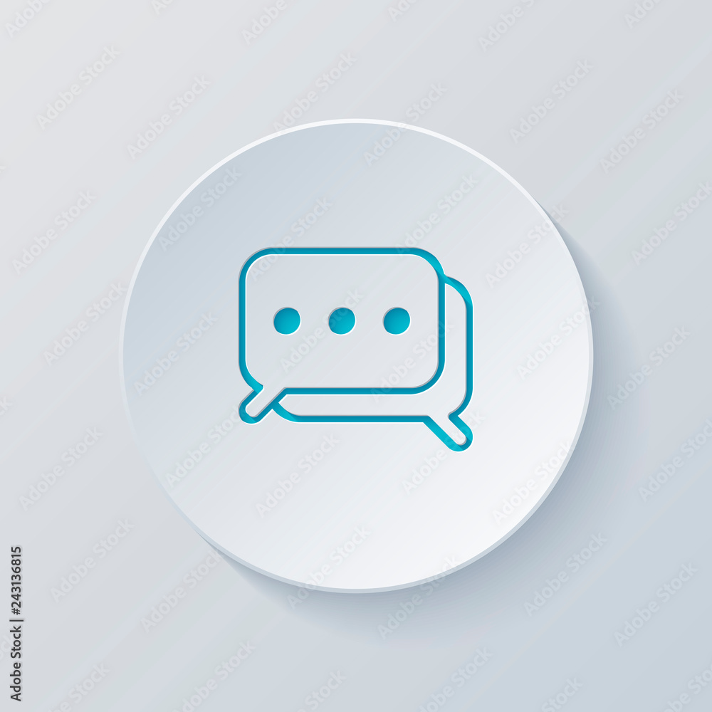 Poster simple chat. couple of square text clouds. linear icon with thin