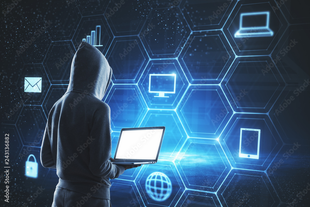Aufkleber Hacking and computing concept
