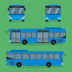 the blue bus NGV driver fare passenger autobus omnibus coach rail bench chair stool armchair seat mattress bolster hassock pad vector illustration © kisada