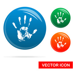 Hand print Icon on white background, Print of hand of human.vector icon illustration