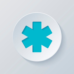 Obraz premium star of life. Cut circle with gray and blue layers. Paper style