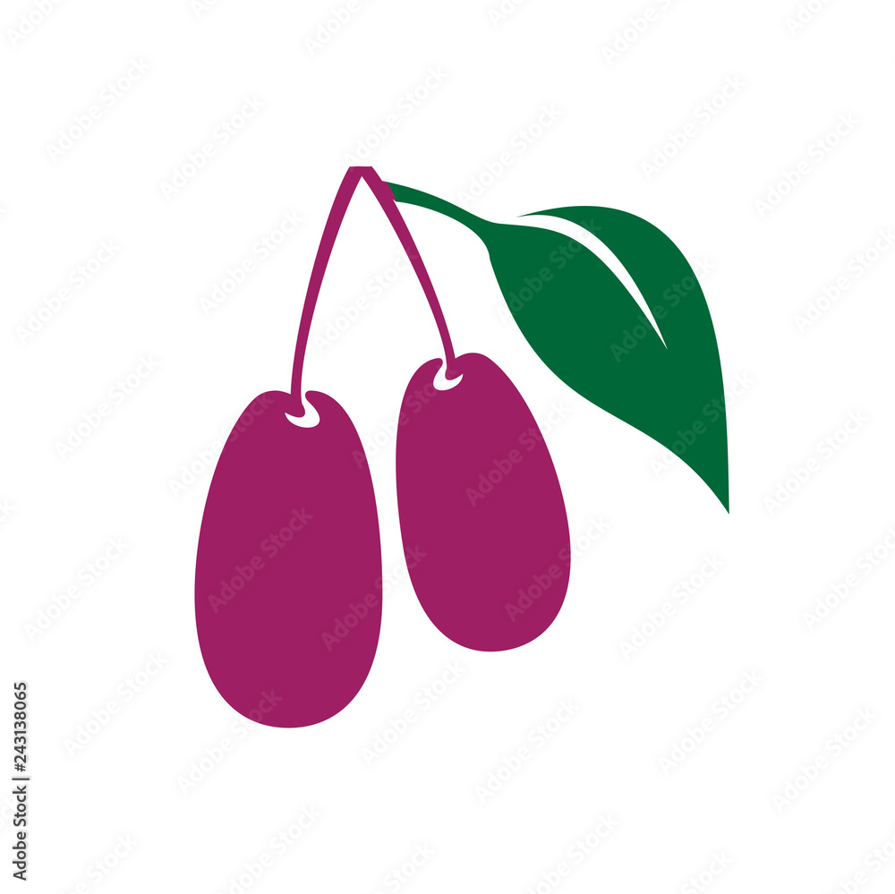 Poster fruit color icon on white background for graphic and web design, modern simple vector sign. internet