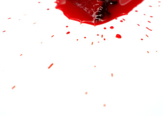 Obraz na płótnie Canvas Blood splashed isolated on white background