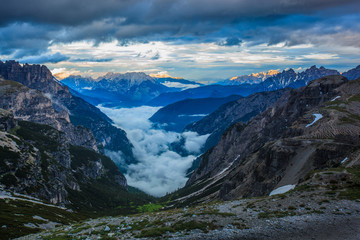 Obraz premium landscape forest in trentino with dolomiti mountain