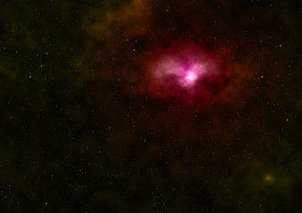 Far being shone nebula and star field,