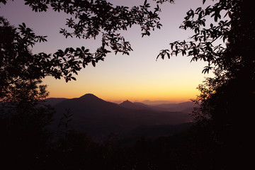 Fototapeta na wymiar Sunset sunrise palatine forest