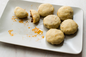 Stuffed Meatballs with Minced Meat icli kofte / Boiled kibbeh / Turkish Traditional Haslama Food Falafel