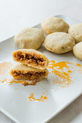 Stuffed Meatballs with Minced Meat icli kofte / Boiled kibbeh / Turkish Traditional Haslama Food Falafel