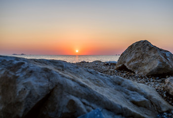 Amazing sunset on Paros Island, Greece