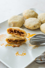 Stuffed Meatballs with Minced Meat icli kofte / Boiled kibbeh / Turkish Traditional Haslama Food Falafel