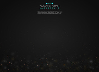 Abstract gradient black background with small glitters bokeh decoration.