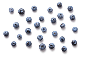 fresh ripe blueberry fruits isolated on white background
