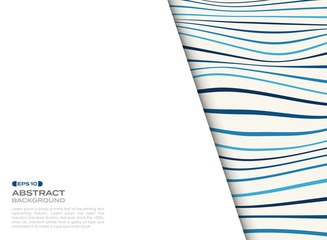 Abstract cover of blue wavy pattern with free space of text background.