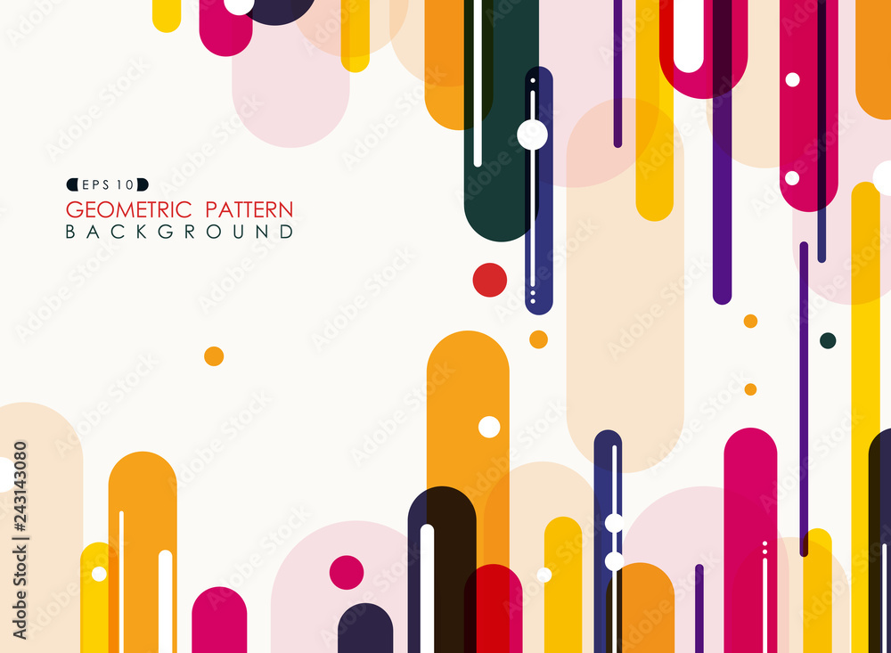 Poster abstract of colorful stripe line geometric pattern background.