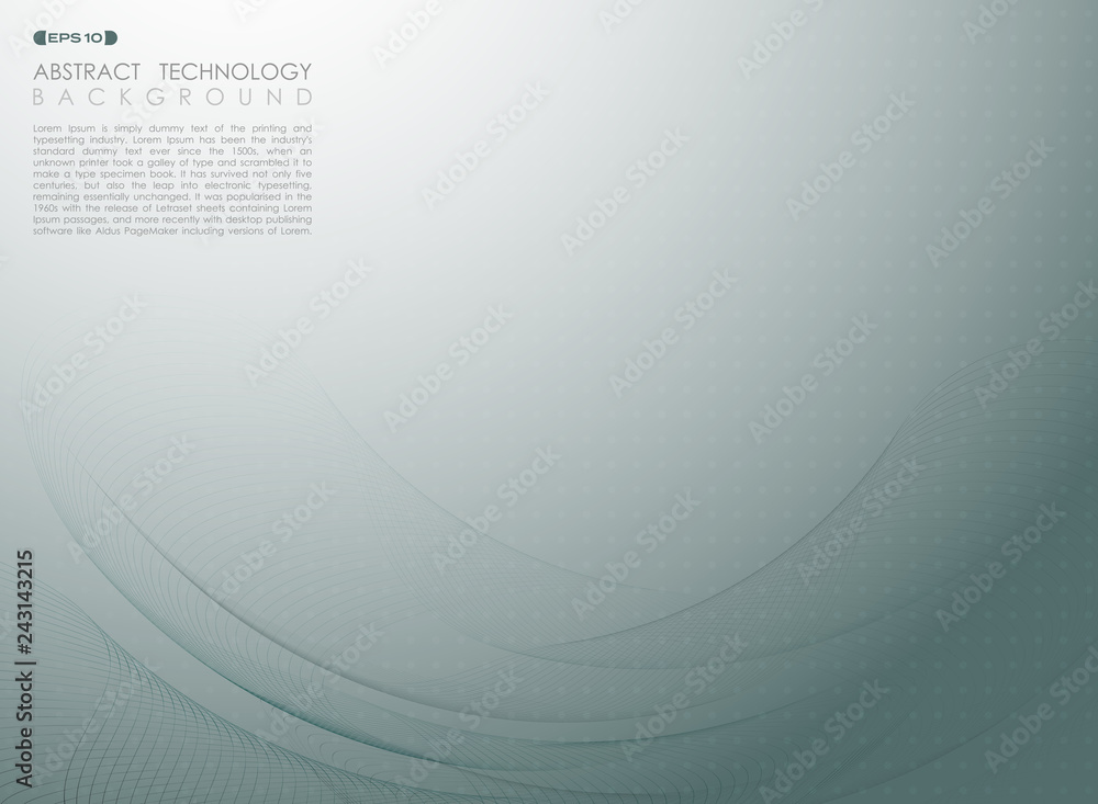 Poster abstract background of gradient blue free lines shape movement.