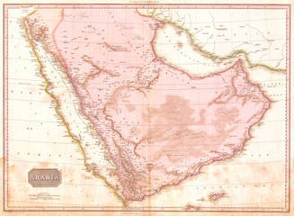 1818, Pinkerton Map of Arabia and the Persian Gulf, John Pinkerton, 1758 – 1826, Scottish antiquarian, cartographer, UK