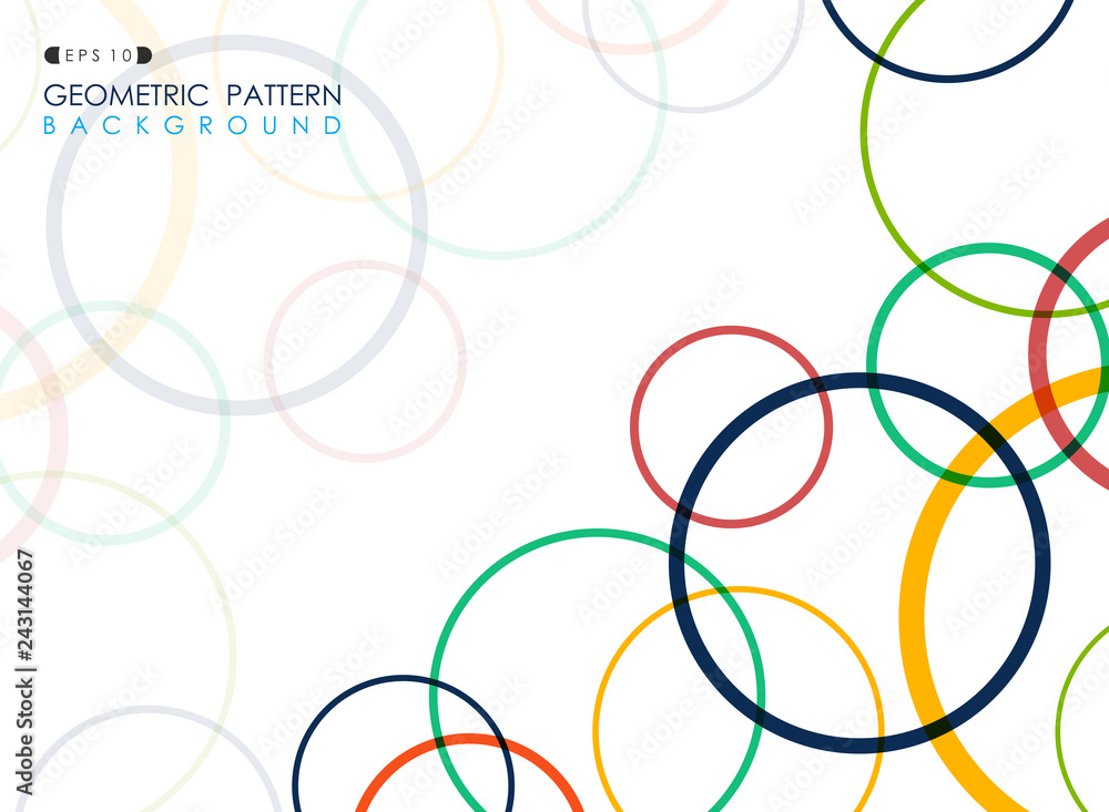 Aufkleber abstract of colorful geometric circle line pattern background.
