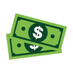 Modern dollar sign vector. Paper money symbol isolated on white background