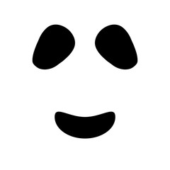 Ghost halloween icon face vector isolated on white background