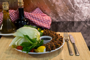 Cigköfte concept from Turkey for restaurant or cafe.
