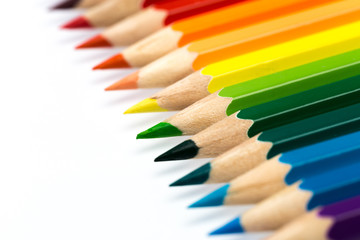 colour pencils on isolated white